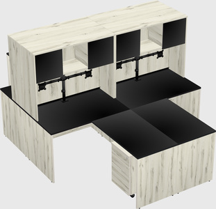 Quad l-shaped office desks