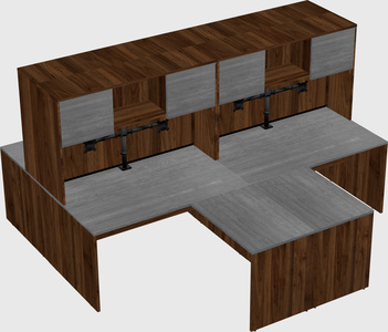 Quad l-shaped office desks