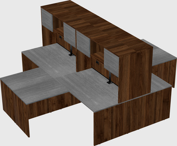 Quad l-shaped office desks