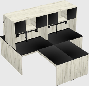 Quad l-shaped office desks