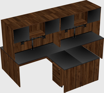 Quad l-shaped office desks