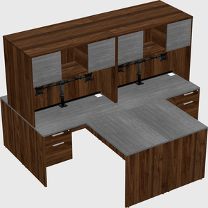 Quad l-shaped office desks