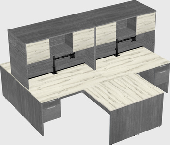 Quad l-shaped office desks