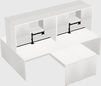 Quad l-shaped office desks