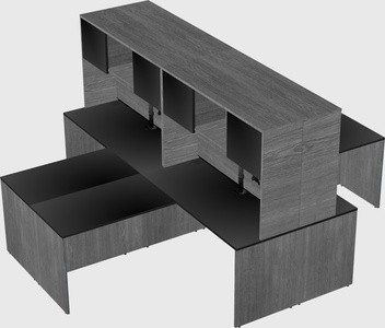 Quad l-shaped office desks