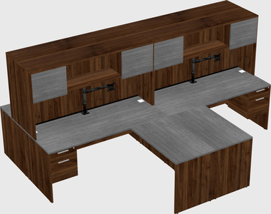 Quad l-shaped office desks