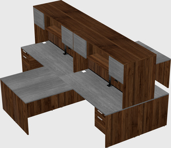 Quad l-shaped office desks