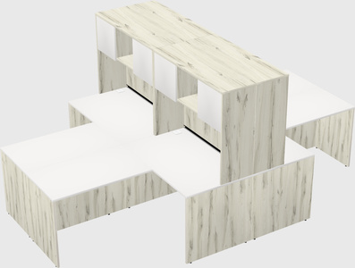 Quad l-shaped office desks