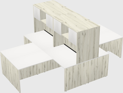 Quad l-shaped office desks