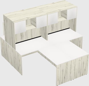 Quad l-shaped office desks