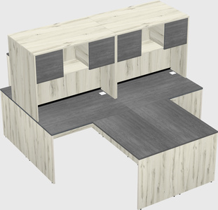 Quad l-shaped office desks