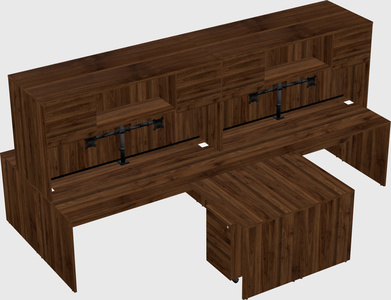 Quad l-shaped office desks