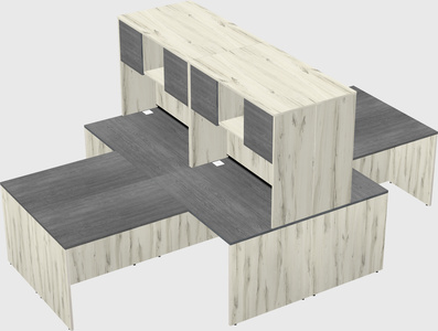 Quad l-shaped office desks