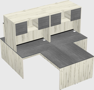 Quad l-shaped office desks