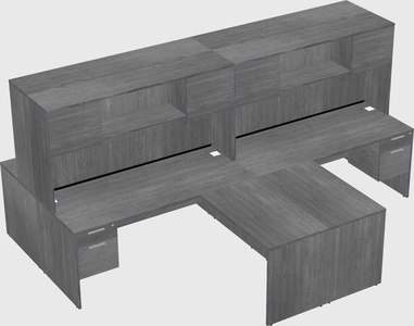 Quad l-shaped office desks
