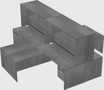 Quad l-shaped office desks
