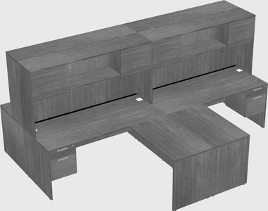 Quad l-shaped office desks
