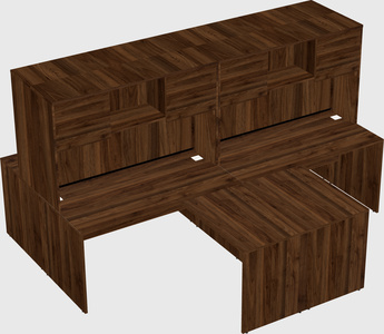 Quad l-shaped office desks