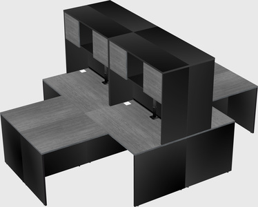 Quad l-shaped office desks
