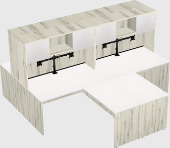 Quad l-shaped office desks