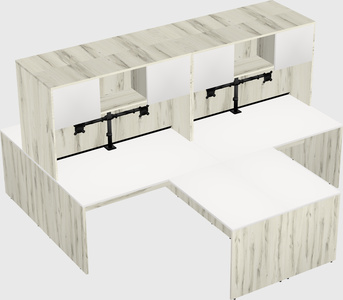 Quad l-shaped office desks