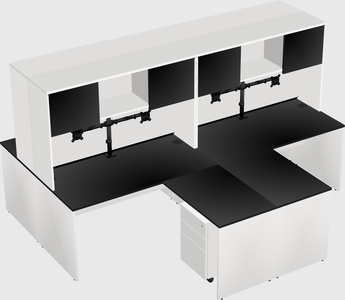 Quad l-shaped office desks