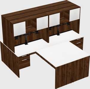 Quad l-shaped office desks