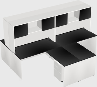 Quad l-shaped office desks