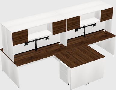 Quad l-shaped office desks
