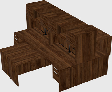 Quad l-shaped office desks