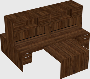 Quad l-shaped office desks