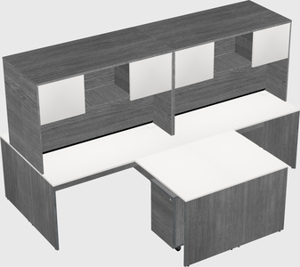 Quad l-shaped office desks