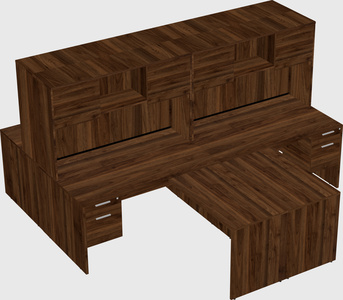 Quad l-shaped office desks