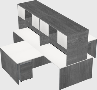 Quad l-shaped office desks
