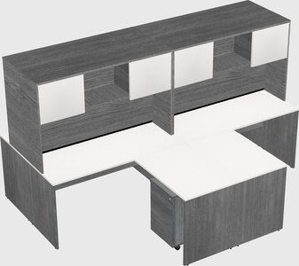 Quad l-shaped office desks