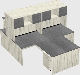 Quad l-shaped office desks
