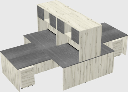 Quad l-shaped office desks