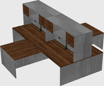 Quad l-shaped office desks