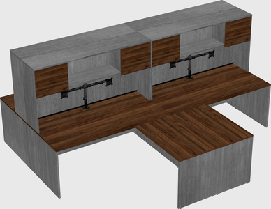 Quad l-shaped office desks