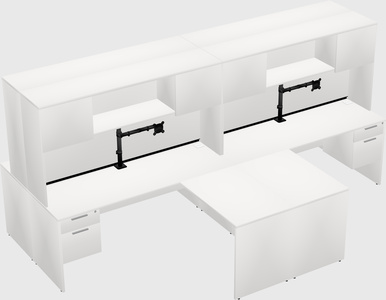 Quad l-shaped office desks