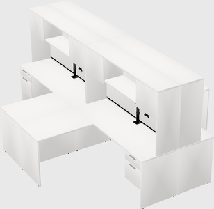 Quad l-shaped office desks
