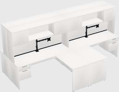 Quad l-shaped office desks