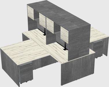 Quad l-shaped office desks