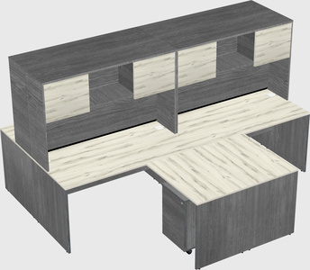 Quad l-shaped office desks