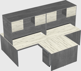 Quad l-shaped office desks