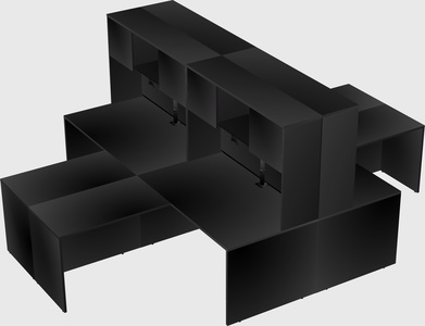 Quad l-shaped office desks