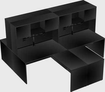 Quad l-shaped office desks