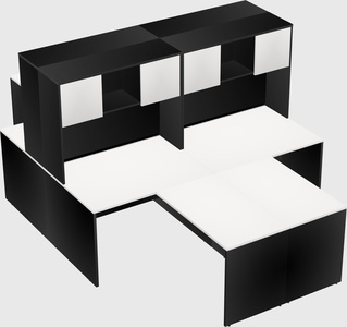 Quad l-shaped office desks