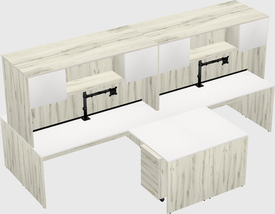 Quad l-shaped office desks