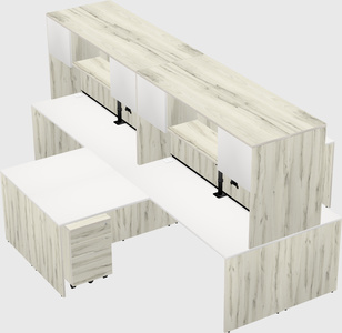 Quad l-shaped office desks